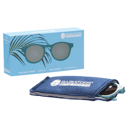 The Seafarer: Blue Keyhole w/ Polarized Silver Mirror Lens Sunglasses