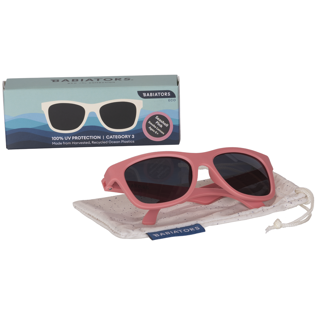 The Eco Collection Navigator Sunglasses | Seashell Pink - Babiators Canada