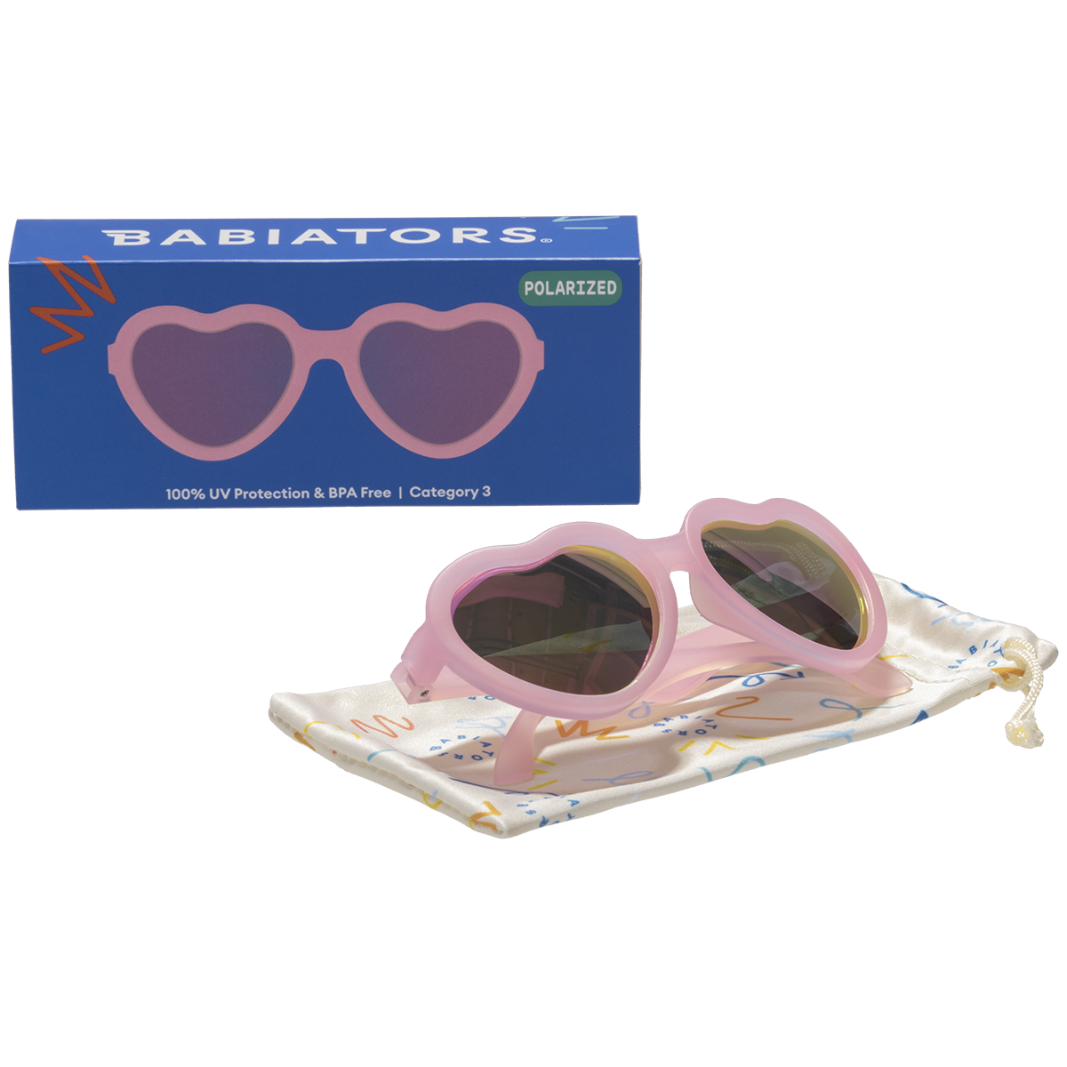 Polarized Heart Sunglasses | Frosted Pink - Babiators Canada