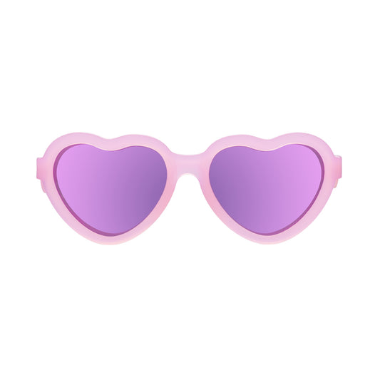 Polarized Heart Sunglasses | Frosted Pink