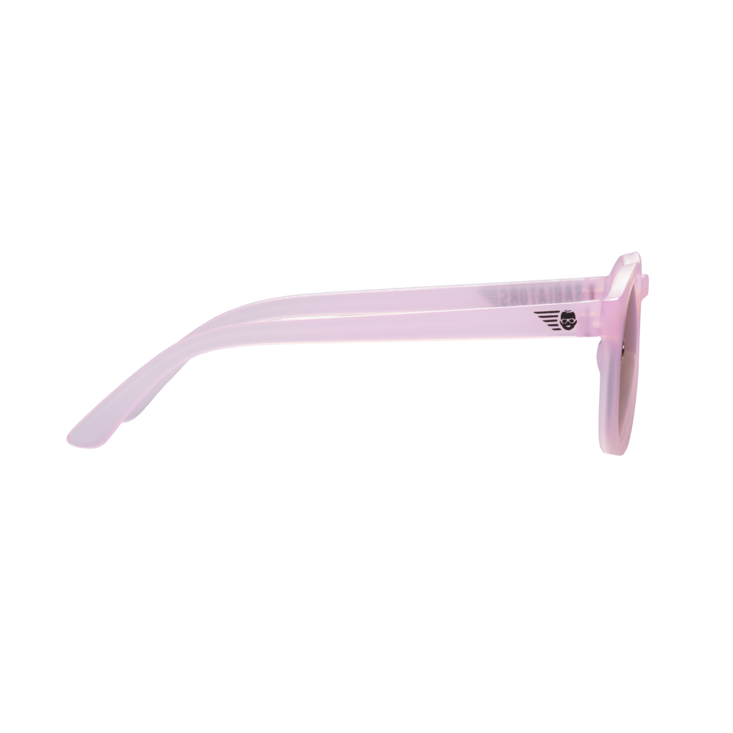 The Pixie : lunettes de soleil à trou de serrure rose transparent avec verres polarisés en or rose