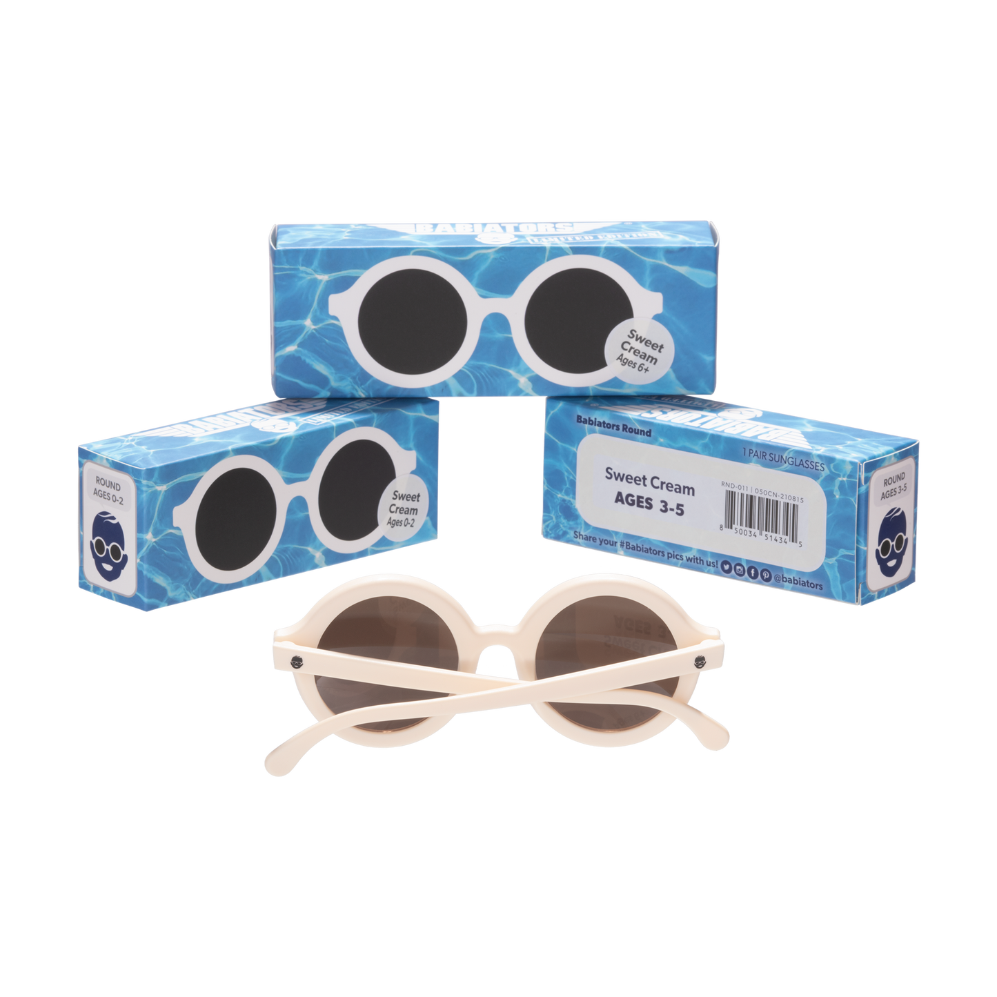 Ltd Euro Round Sunglasses "Sweet Cream''