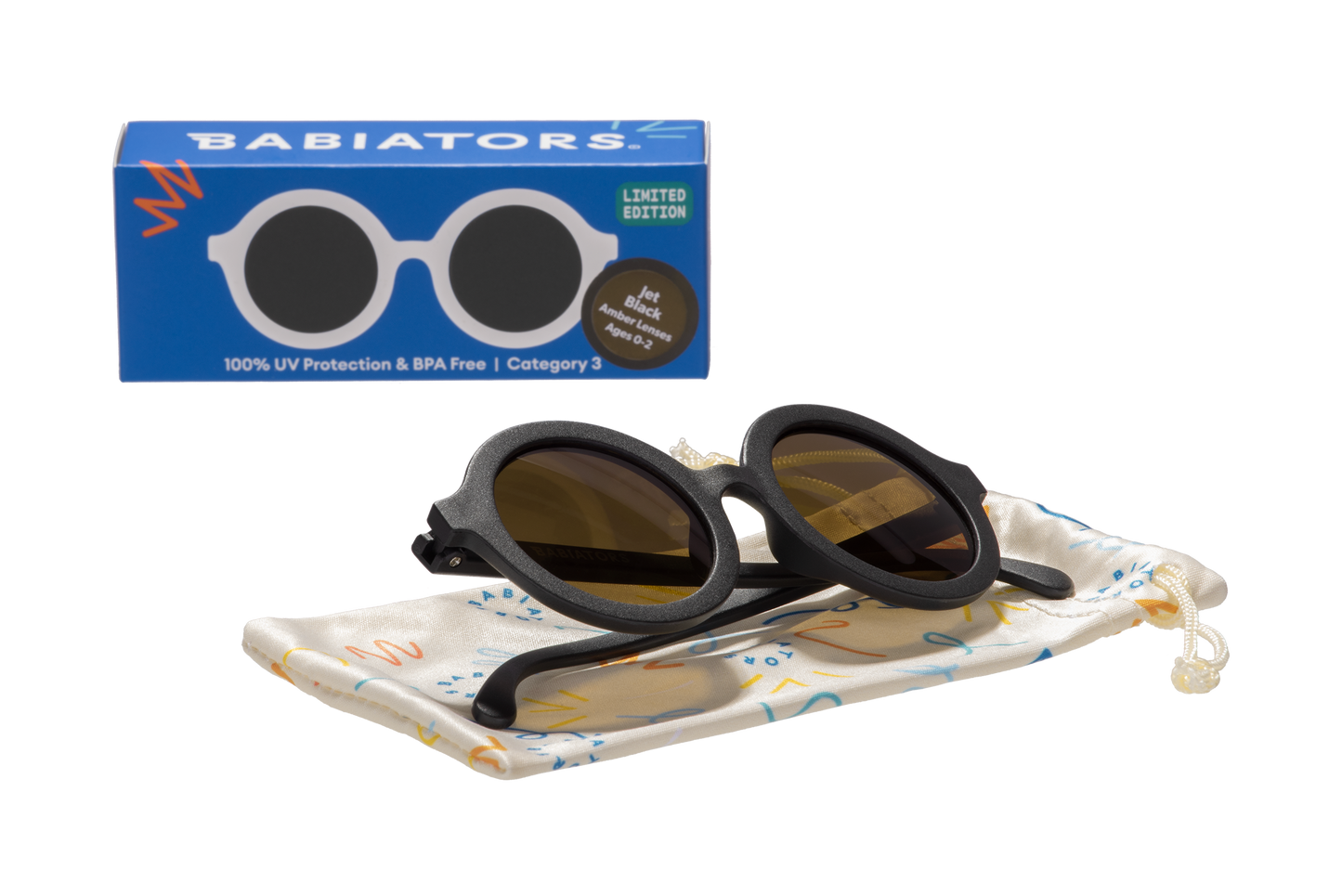 Jet Black Euro Round Sunglasses